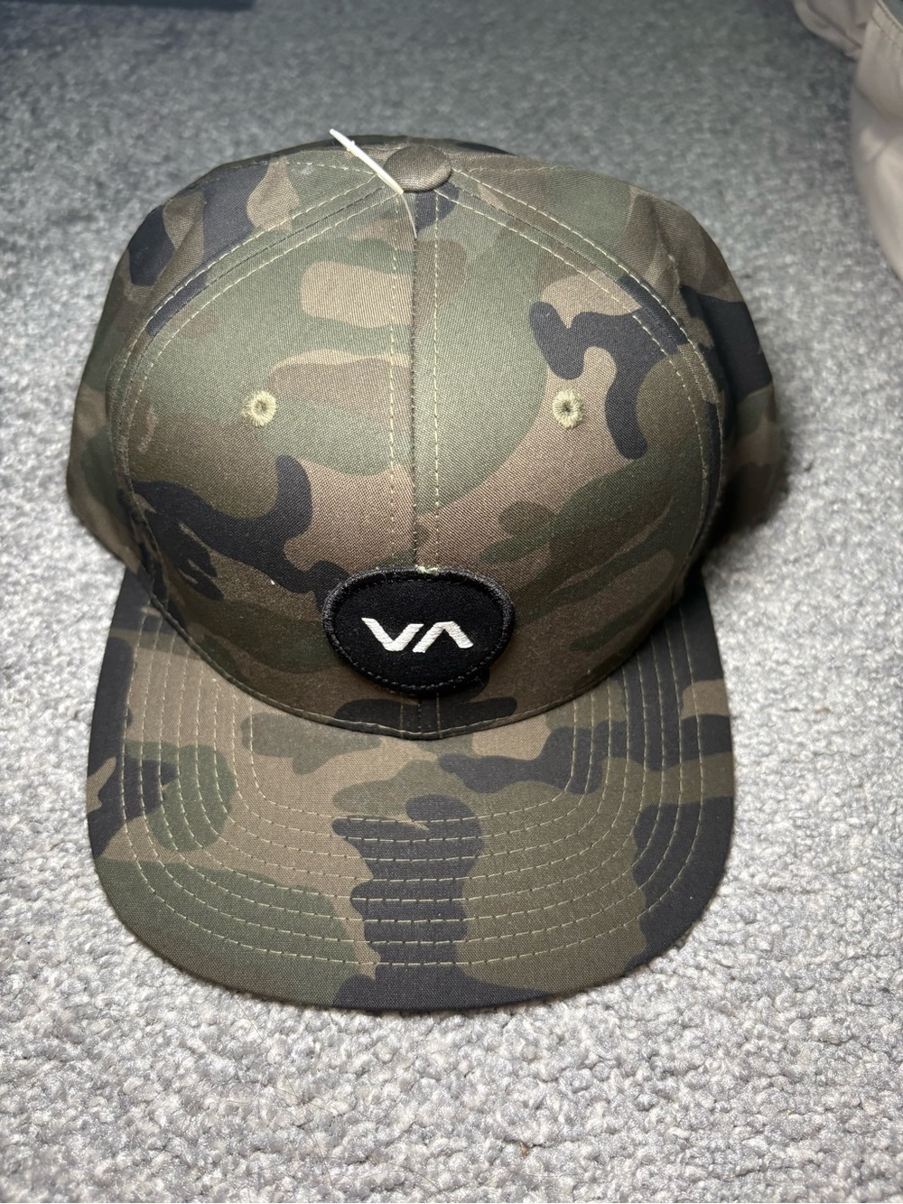 RVCA Camouflage VA Patch Snapback Hat - Green/Brown Camo